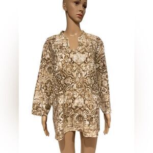 Brown Patterned Women's Top